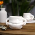Miniatyrbilde 5 av 5: Kreativ Keramisk Kaffe Kanne Koppen Nyhet Hvit Gave Holdbar Søt Med Håndtak Stor Mage Morsom Kompatibel Fest Kontor Pub Bursdag Kjøkken-kBY
