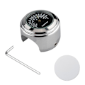 Miniatyrbillede 1 af 5: Universal Motorcykel Styr Ur Cykel Termometer Vandtæt Udskiftning Til Motorcykler Cykler 22mm-25.4mm7/8\"\"- 1\"\" Styr Sølv Skal Silver black dial temp