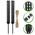 Miniatyrbild 3 av 4: 2 st Moss Pole-pinnar Växtpinnar Klätterväxter Plast Moss Poles Med Hamparep Black 37.6X3.4X3.4CM