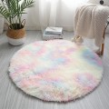 Miniatyrbilde 1 av 4: Runde tepper Myke Komfortable Fluffy Shaggy Høyhaug Tepper For Stue Soverom Rainbow Diameter 160cm