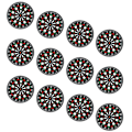 Miniatyrbilde 4 av 4: 12 stk Dartbrett-design coasters, husholdningskoppunderlag, bordvarmeisolerende matte Black 10.40X10.40X0.60CM