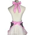 Miniatyrbilde 4 av 4: Kjøkkenforkle Søtt forkle Retro Svart Polka Dot Retro Ruffle Edge Retro Kokeforkle Med Lommer, Dame- Og Jentestil (rosa)