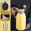 Miniatyrbild 1 av 4: Isolerad vattenkokare med glasfoder, extra lång isolering, termos, hemmakoffe yellow 1900ml
