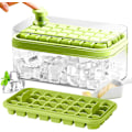 Miniatyrbilde 1 av 5: SDIGV isbitbrett med lokk og beholder, 2-pakning for fryser, 64 stk isbitform (grønn) Green