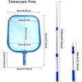 Miniatyrbillede 2 af 5: Pool Skimmer Net med 17-41 tommer Teleskopstang Blad Skimmer Mesh Rake Net til Spa Dam