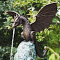 Miniatyrbillede 1 af 5: Havefigur af drage til haven - Springvand med drageornament i harpiks - Skulptur til vandfunktion til hjemmet og haven fra GuanzaiBY