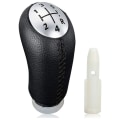 Miniatyrbillede 1 af 5: Manuel Gearskifte Knob til Renault Clio III 2005-09 Megane 2 Laguna 2003-09 Sort Læder med AdapterBY