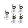 Miniatyrbillede 1 af 5: 5 stk. B22 til E27 Lysfatning Adapter Beslag Forlænger, Bajonet til Skrue, Adapterholder til Pære White 60mm