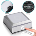 Miniatyrbillede 4 af 5: LED Lysbase til Krystal 3D Glaskunst Farverig Oplyst Kvadratisk Stativ Display Plade Flad