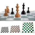 Miniatyrbilde 3 av 5: Klassisk Brett for Sjakk, Brett som Rulles Sammen, Flatt Internasjonalt Sjakkbrett 35cm Black