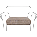 Miniatyrbild 2 av 4: Högstretch sätesdynöverdrag soffa kudde möbelskydd med elastisk botten för 1/2/3-sits, taupeBY 1 seater