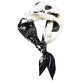 Elegant Square Silk Scarf - Black and White Rose Design