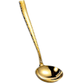 Miniatyrbillede 1 af 5: 7,67 Tommer Lille Øse Ske Hammeret 18/10 Rustfrit Stål Serveringsske Suppeøse Sovsbåd Øse (guld)