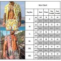 Miniatyrbilde 3 av 3: Menn Hawaii Boho Sommerantrekk Kortsermet Skjorte Shorts Sett Ferie StrandBY Pink L