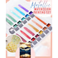 Miniatyrbilde 3 av 5: 12 Farger Metall Vannfargemaling Pigment Transparent Delpakke Sett 243792BY Multicolor