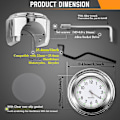 Miniatyrbillede 4 af 5: Universal Motorcykel Styr Ur Cykel Termometer Vandtæt Udskiftning Til Motorcykler Cykler 22mm-25.4mm7/8\"\"- 1\"\" Styr Sølv Skal Silver black dial temp