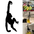 Pikkukuva 1 / 5: Luovu Banana-koukku Musta Metalli Koukku Apina Gorilla Banana-teline Avaimet Ripustuskoukku Vaatteiden SäilytystelineBY