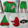 Miniatyrbild 3 av 5: Jul Familjematchande Kläder Pojke Flicka Elf Julkläder Set Vuxen Grön Röd Fest Toppar Byxor Hatt Bälte Outfit Cosplay Kostym[HK] Adult Size 160 ER43B0