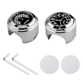 Miniatyrbillede 1 af 5: Universal Motorcykel Styr Ur Cykel Termometer Vandtæt Udskiftning Til Motorcykler Cykler 22mm-25.4mm7/8\"\"- 1\"\" Styr Sølv Skal Silver black dial clockandtemp