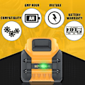 Miniatyrbillede 5 af 5: Til Dewalt Flexvolt 20v/60v Max Batteri 9ah Dcb609 Lithium-ion Dcb606 Dcb612 Dcb609 Dcb205 Dcb200 Dcb182 Batteri Til Dewalt 20vBY 15W Work Light