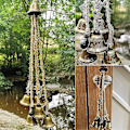 Miniatyrbild 2 av 5: Häxornas klockor, dörrskyddscharm, Boho vindspel hängande prydnader för veranda, trädgård, fönster (1 set-48 cm)