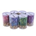 Miniatyrbild 4 av 5: Euro Dollar Spargris Sparbössa Cylindrisk Säkerhetslåda För Mynt Insättningslådor 10 Euro Appearance 15x22