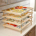 Miniatyrbillede 2 af 5: Træpasta urte tørrestativer Multipurpose 2-lags fødevare-tørrestativ holder Praktisk Double Layer