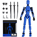 Miniatyrbillede 1 af 5: T13 Actionfigur, Titan 13 3D Printet Actionfigur, Lucky 13 Actionfigur, Nova 13 Actionfigur Dummy 13 Actionfigur Blue