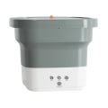 Miniatyrbillede 1 af 5: Mini Vaskemaskine Bærbar Foldbar Vaskemaskine Til Enkeltpersoners Brug Mobil Foldbar Vask Grass Green UK Plug