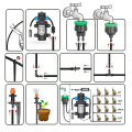 Miniatyrbillede 3 af 5: Fremragende 5-30m Pumpe Selvprimende Sæt 90/180/360/stribe Sprinkler Havevandingssystem 1/4' Automatisk Vandingsudstyr 100-240vspray U-nozzles only