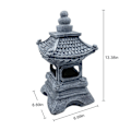 Miniatyrbillede 3 af 5: Solcellelys Udendørs Pagode Havefigur, Solcellefigur Havedekoration, Udendørs Havelygte, Led Havelys Med Simuleret Pagodeudsalg Gray Free Size