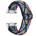 Miniatyrbild 2 av 5: Elastiskt nylonband med justerbart spänne flätat klockarmband för Fitbit Charge 6/5 - 14# [DM] Multicolor Style G Fitbit Charge 6