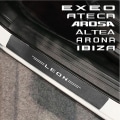 Miniatyrbillede 2 af 5: Dørtrinsstickers Beskyttende Tilbehør Til Seat Ibiza Leon Arona Altea Ateca Tarraco Alhambra Arosa Exeo Mii Toledo For Leon Black Red