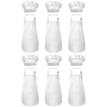 Miniatyrbilde 1 av 5: 12-delt forkle- og kokkehattsett, justerbar barnekjole med lommer (hvit, passer for 2-6 år) white