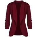 Miniatyrbilde 1 av 5: Blazer med revers i jersey, lang erme, passform for kvinner, kort blazer XXXL