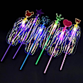 Miniatyrbild 4 av 4: Variety Magic Flashing Twisted Bubble Wand Ljusupplyst Snurrande Regnbågsbubbla Boll Leksak För [DmS] 1 Pcs