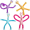 Miniatyrbilde 1 av 4: 4 stk Teleskopisk Sugkopp Giraff Leke, Formskiftende Giraff Teleskopisk Rør Tegneserie Puslespill Sugkopp Foreldre-barn Interaktiv Avspenningsleke Without lights