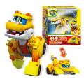 Miniatyrbillede 4 af 5: Nyeste Abs Min Deformation Gogo Dino Actionfigurer Rex Transformation Bil Flyvemaskine Motorbåd Kran Dinosaur Legetøj Til Børn (FMY) No Box Dani
