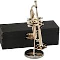 Miniatyrbilde 1 av 5: Miniatyr Trompet i Kobber med Stativ og Etui Mini Musikk Instrument Miniatyr Replika Modell Mini T As Shown