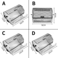 Miniatyrbillede 4 af 5: Rotisserie-ovnkurv i rustfrit stål - Grillrist til stegning af mad - Roterende luftfryserkurv BY Section B