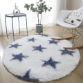 Miniatyrbilde 1 av 4: Runde tepper Myke Komfortable Fluffy Shaggy Høyhaug Tepper For Stue Soverom Round Floor Mat-1 Diameter 40cm
