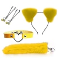Miniatyrbild 1 av 2: 4 st Sexig Räv Metall Butt Plug Svans med Hårsnodd Set Svans för Par Cosplay Yj5-2 Yj5-2  [DmS] Yellow