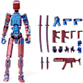 Miniatyrbild 1 av 5: T13 Actionfigur, Titan 13 3D-tryckt Actionfigur, Lucky 13 Actionfigur, Nova 13 Actionfigur Dummy 13 Actionfigur Bluered