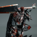 Miniatyrbild 4 av 4: Berserk Guts L Anime Figur Guts Berserker Armor Actionfigur Berserk Svart Svärdsmän Figur Samling Modell Dockleksaker 25cm 17cm No box