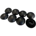 Set med 8 svarta 25 mm stolpkapslar för studsmatta