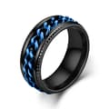 Anti-stress ring with bottle opener function Black/Blue 24 mm