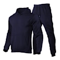 Miniatyrbilde 1 av 6: Herre Treningsdress med hettegenser + Joggebukse Sportsdress Casual Jogger Sportsklær 2-delt Fleece Streetwearsett for menn Navy Blue XXXL