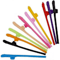 Pikkukuva 1 / 5: 10 kpl Pillit, Uudelleenkäytettävät Penis-pillit, 19 cm Pillit Baareihin, Polttareihin, Häihin Fev- 10pcs-colorful