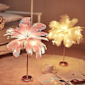Miniatyrbillede 1 af 4: LED Fjederlampe Bordlampe Lille Natlampe Soveværelse Pige Hjerte Sengelampe White