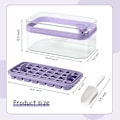 Miniatyrbild 3 av 5: SDIGV Isbitbricka med lock och behållare, 2-pack för frys, 64 st isbitsform (grön) Purple